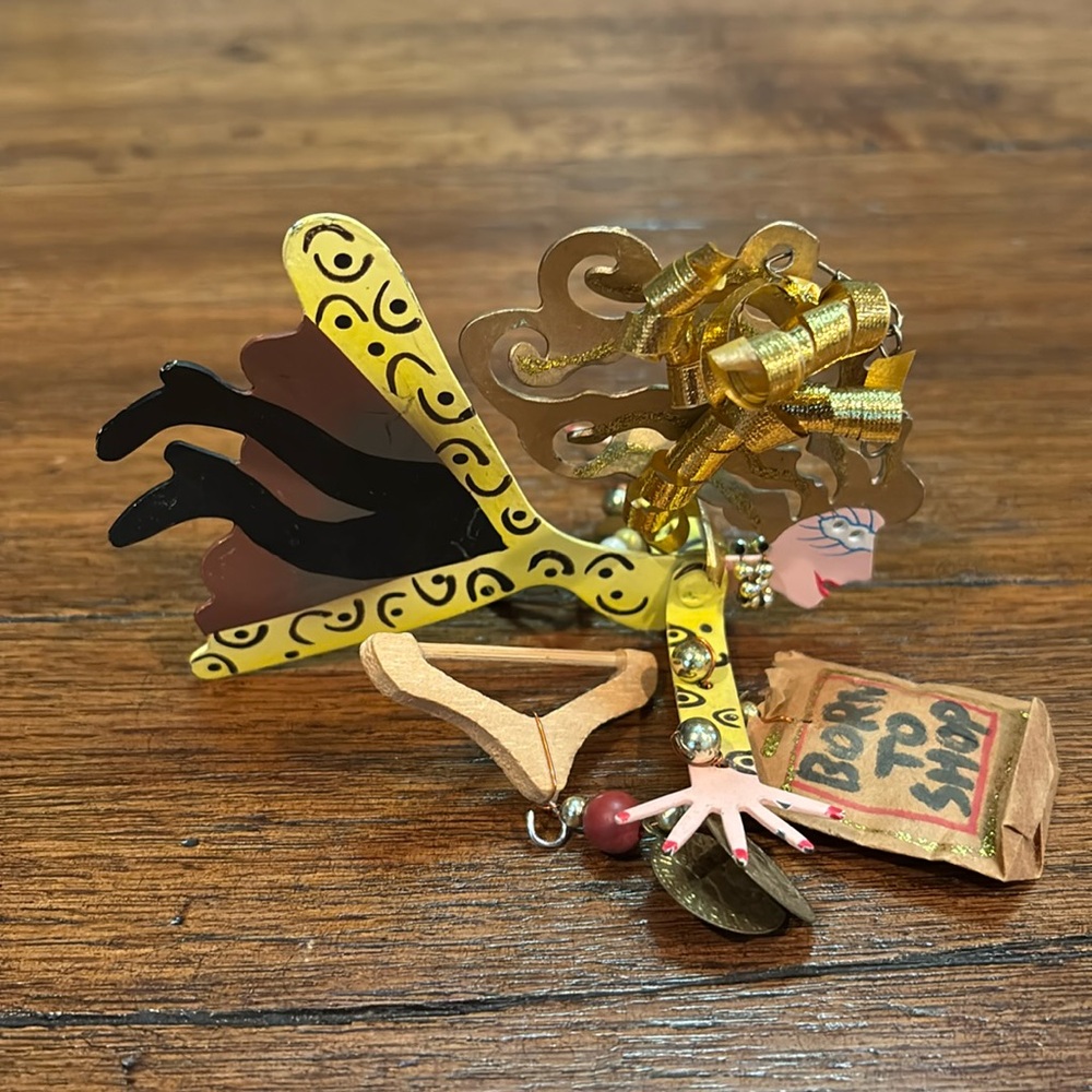 Vintage Karen Rossi Born to shop ornament
